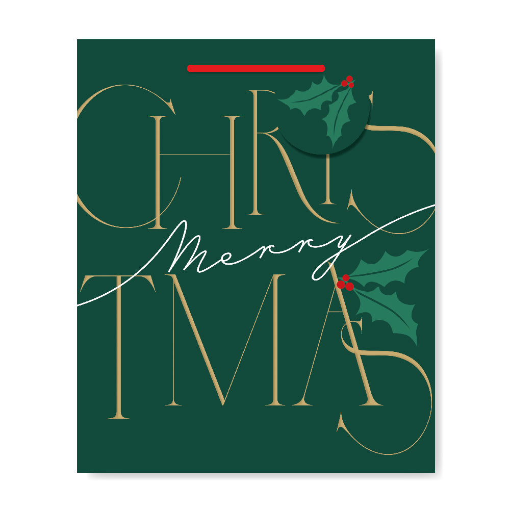 Noelle Green Christmas Large Gift Bag By Penny Black