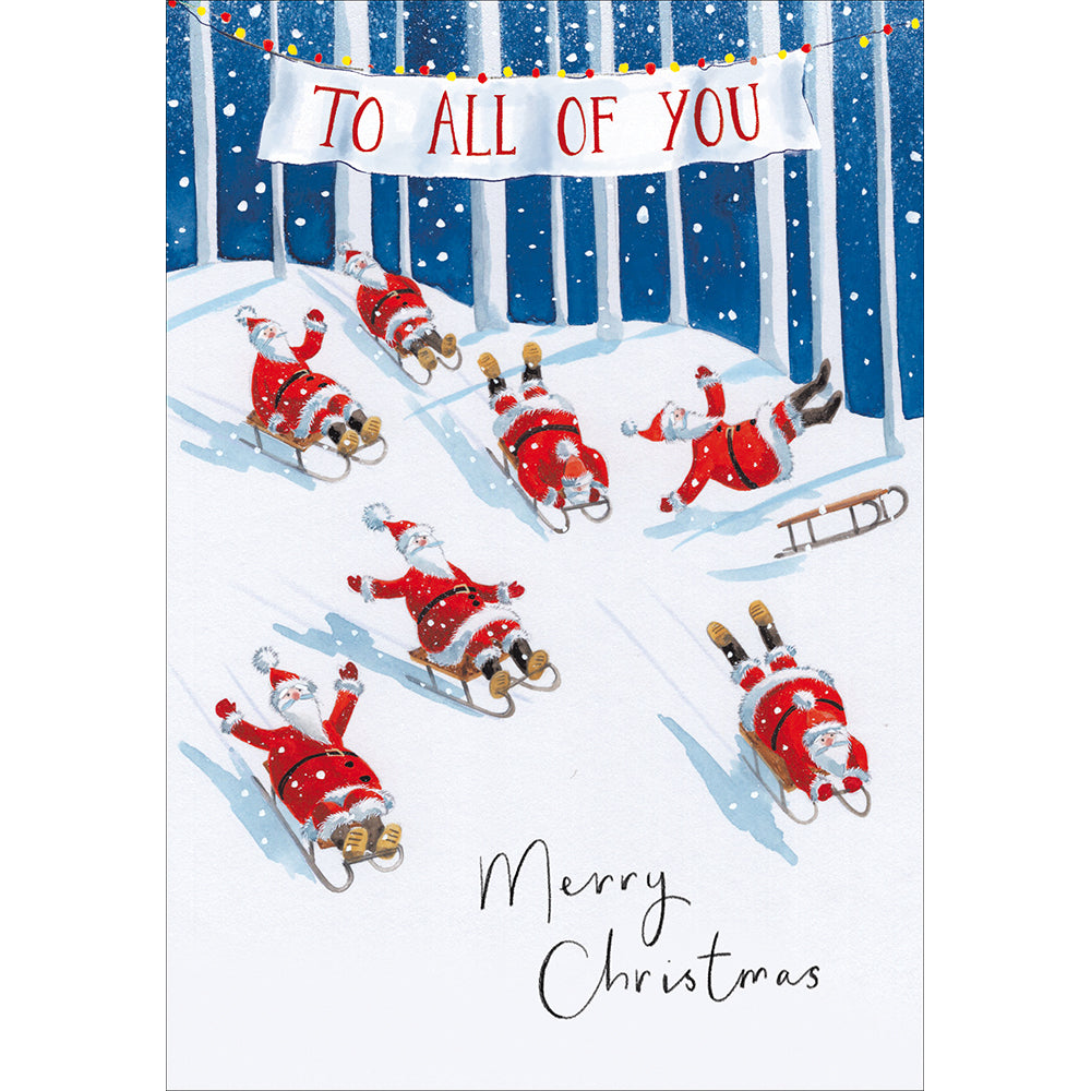 Santa Slide To All Of You Christmas Card By Penny Black