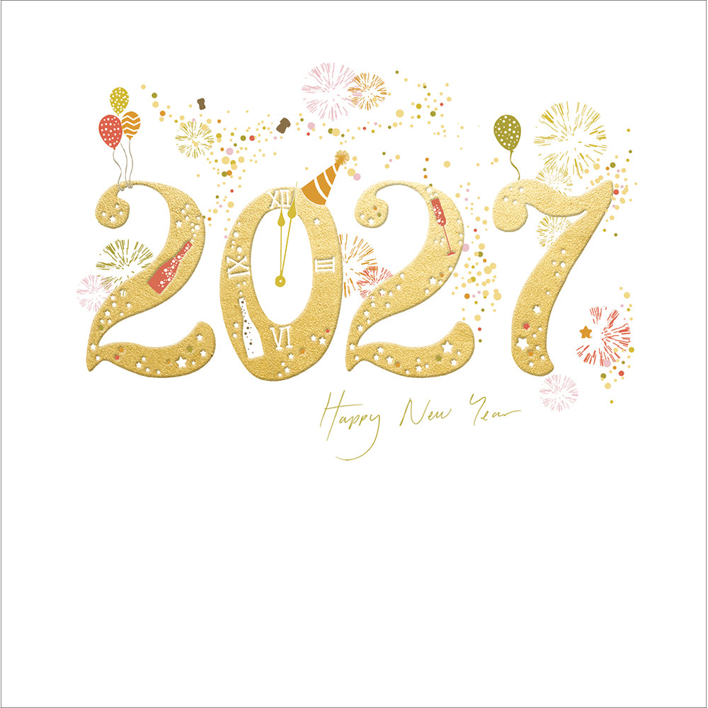 Celebrate 2027 Gold Numbers New Year Card By Penny Black