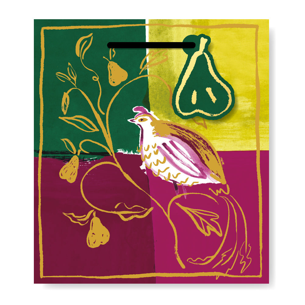 Fig & Fable Partridge Christmas Medium Gift Bag By Penny Black