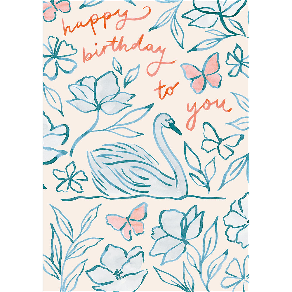 Painted Swan Lake Birthday Card from Penny Black