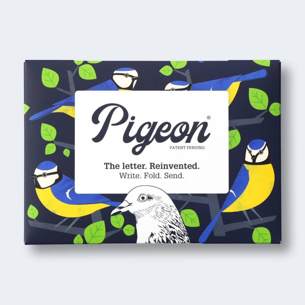 Dawn Chorus Pigeon Folding Letter Set by penny black showing packaging