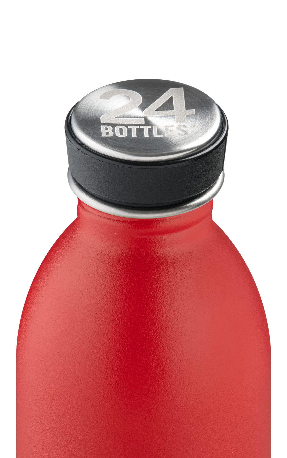 24Bottles 250ml Urban Water Bottle - Hot Red by penny black showing lid