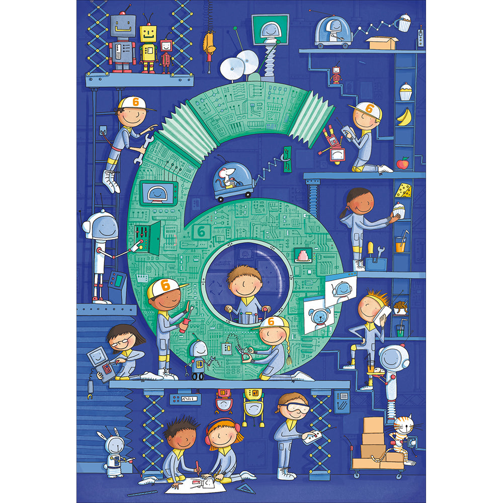 Robot Engineers 6th Birthday Card By Penny Black