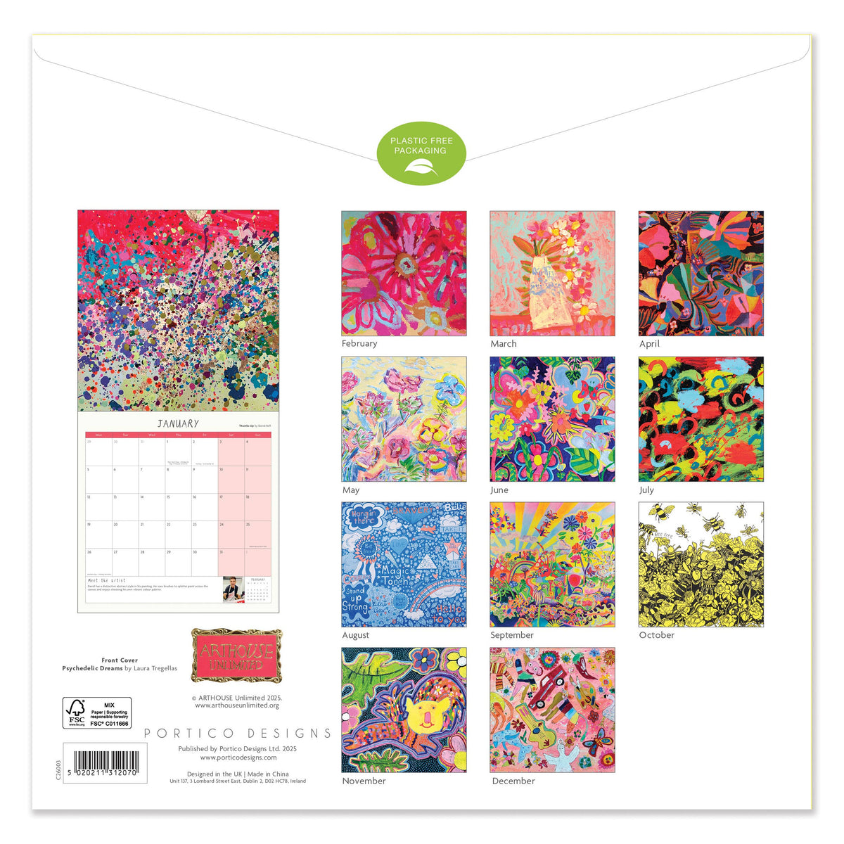 Arthouse Unlimited Square 2026  Calendar By Penny Black