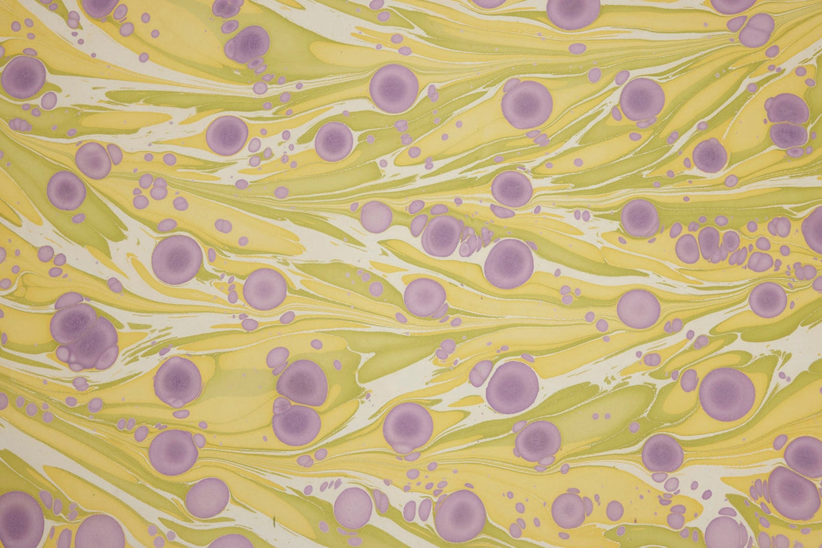 Wisteria Cosmos Hand Marbled Wrapping Paper Sheet