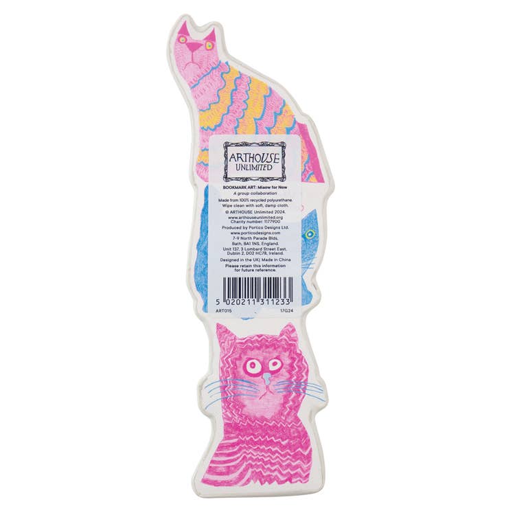 Arthouse Unlimited Miaow For Now Recycled Bookmark By Penny Black