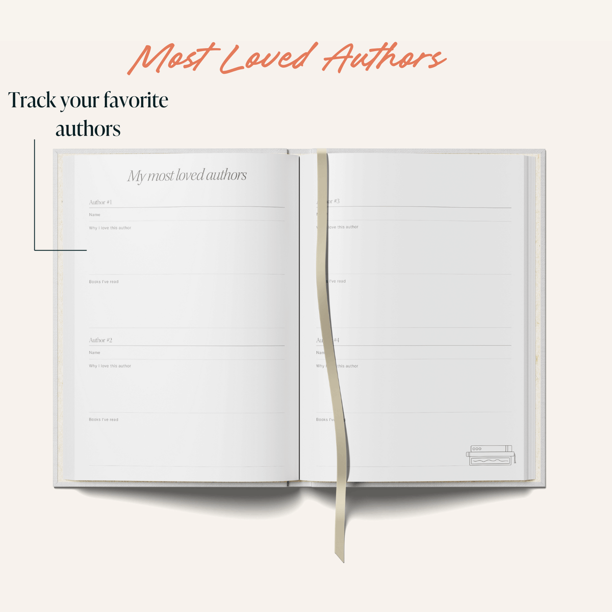 Read More Books Log A5 Reading Planner by penny black showing most loved authors layout