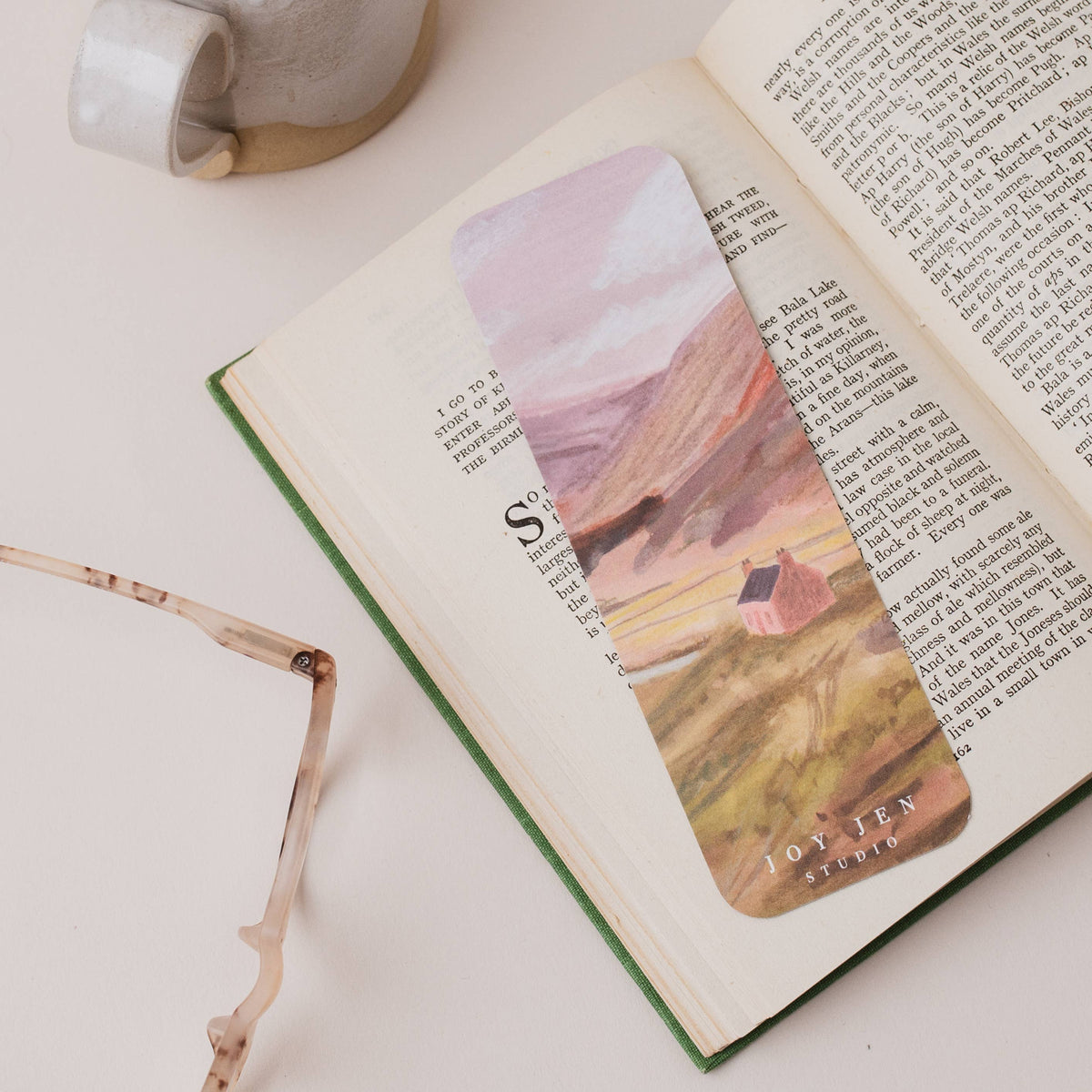 Braemar Glen Scottish Bookmark by Joy Jen studio at penny black - in a book