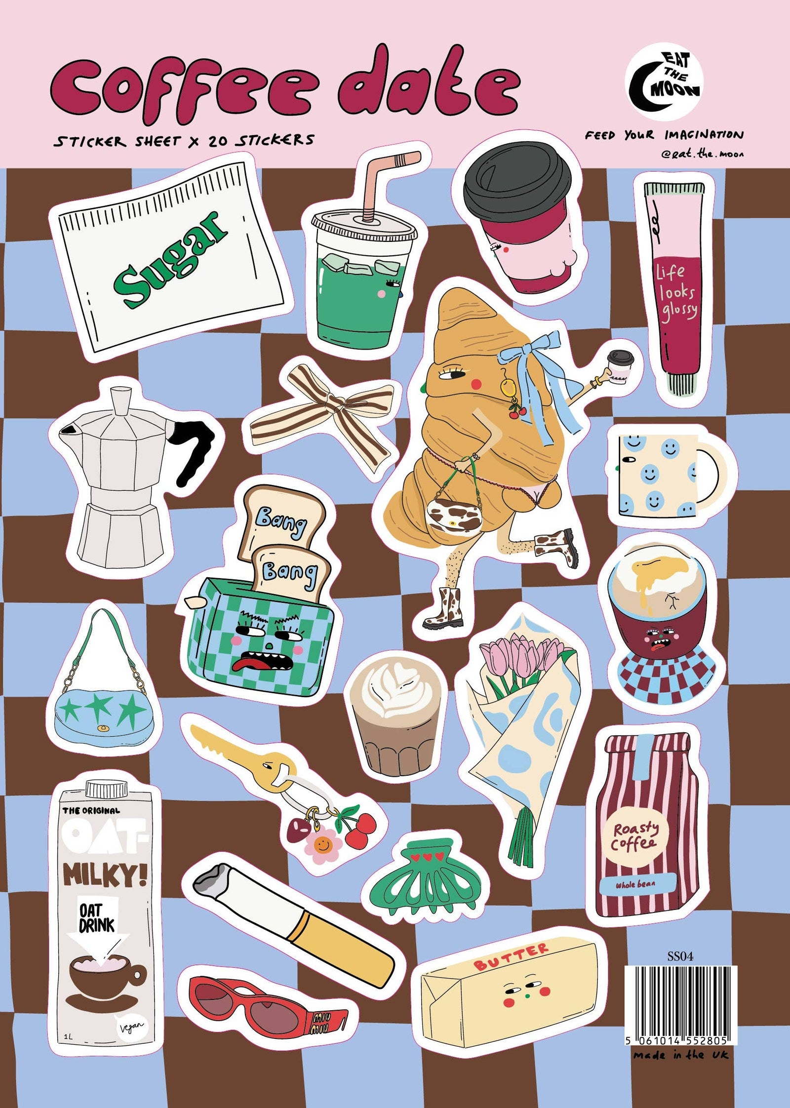 Coffee Date A5 Sticker Sheet - 20 stickers by penny black
