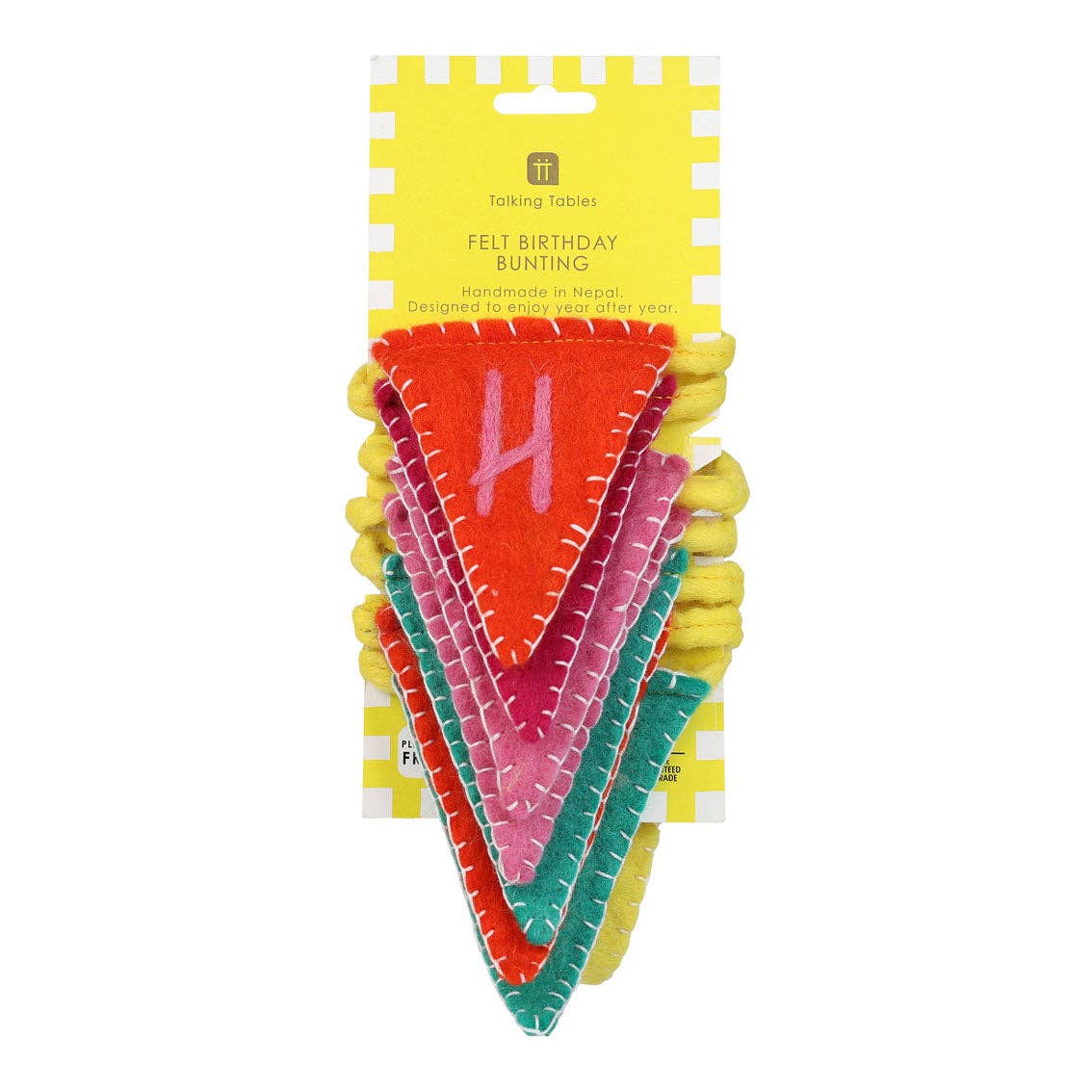 Colourful Happy Birthday Felt Bunting - 2m by penny black - shown in packaging