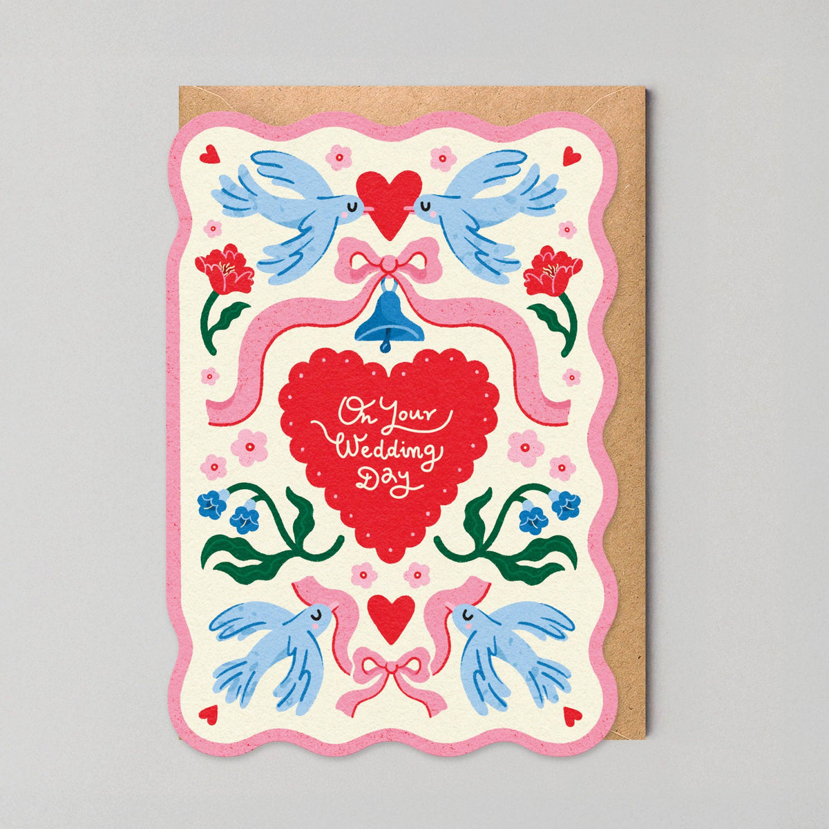 On Your Wedding Day Bows Scalloped Edge Card by penny black
