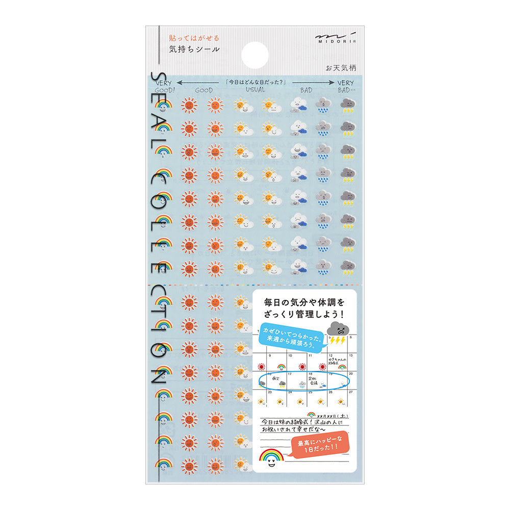 Midori Seal Collection 2304 Feelings Sticker Set - Weather By Penny Black