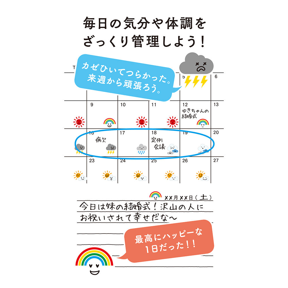 Midori Seal Collection 2304 Feelings Sticker Set - Weather By Penny Black
