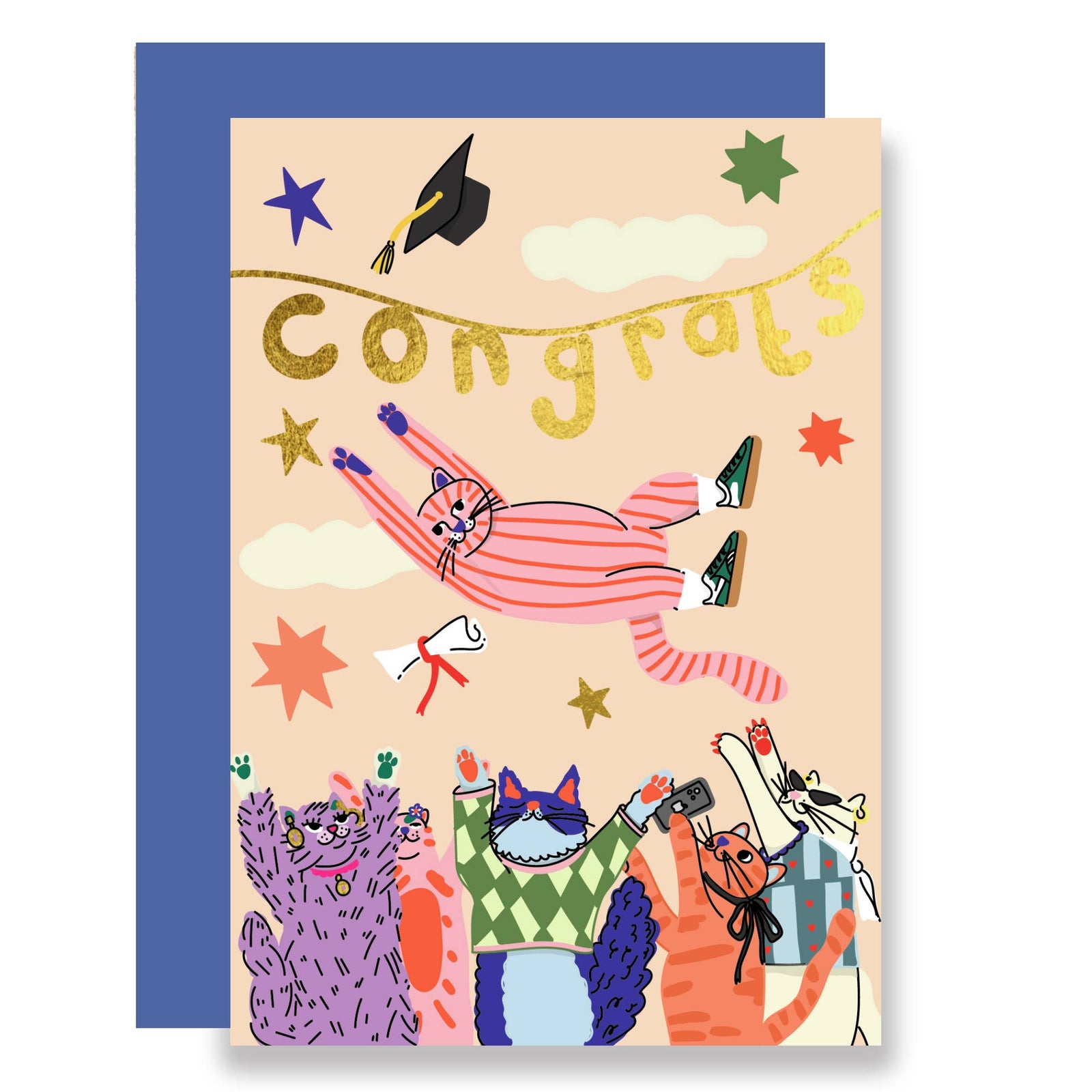 Congrats Cats Graduation Card by penny black
