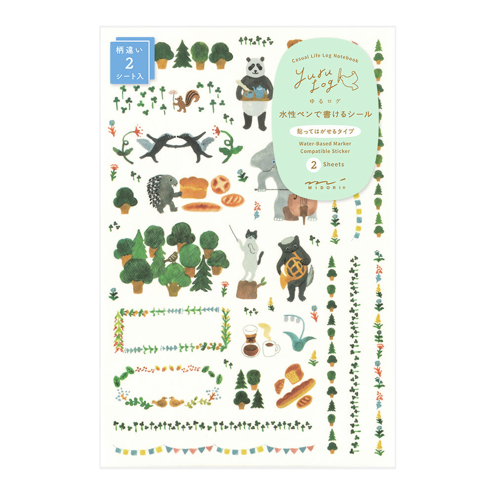 Yuru Log Decoration Stickers Set - Forest Animals By Penny Black