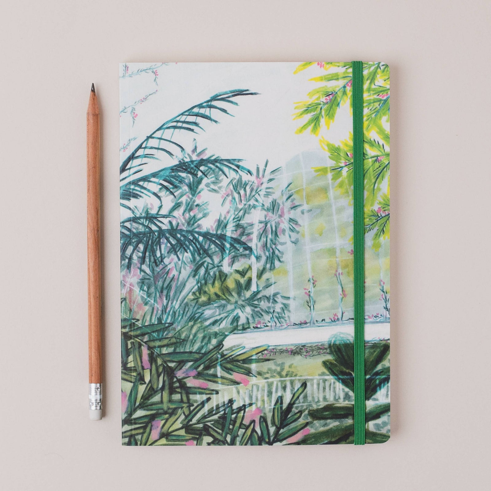 Botanic Gardens Palm House A5 Ruled Notebook by joy jen studio at penny black