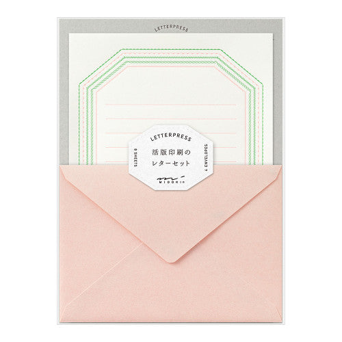 Midori Letterpress Writing Set 462 - Press Frame Pink By Penny Black
