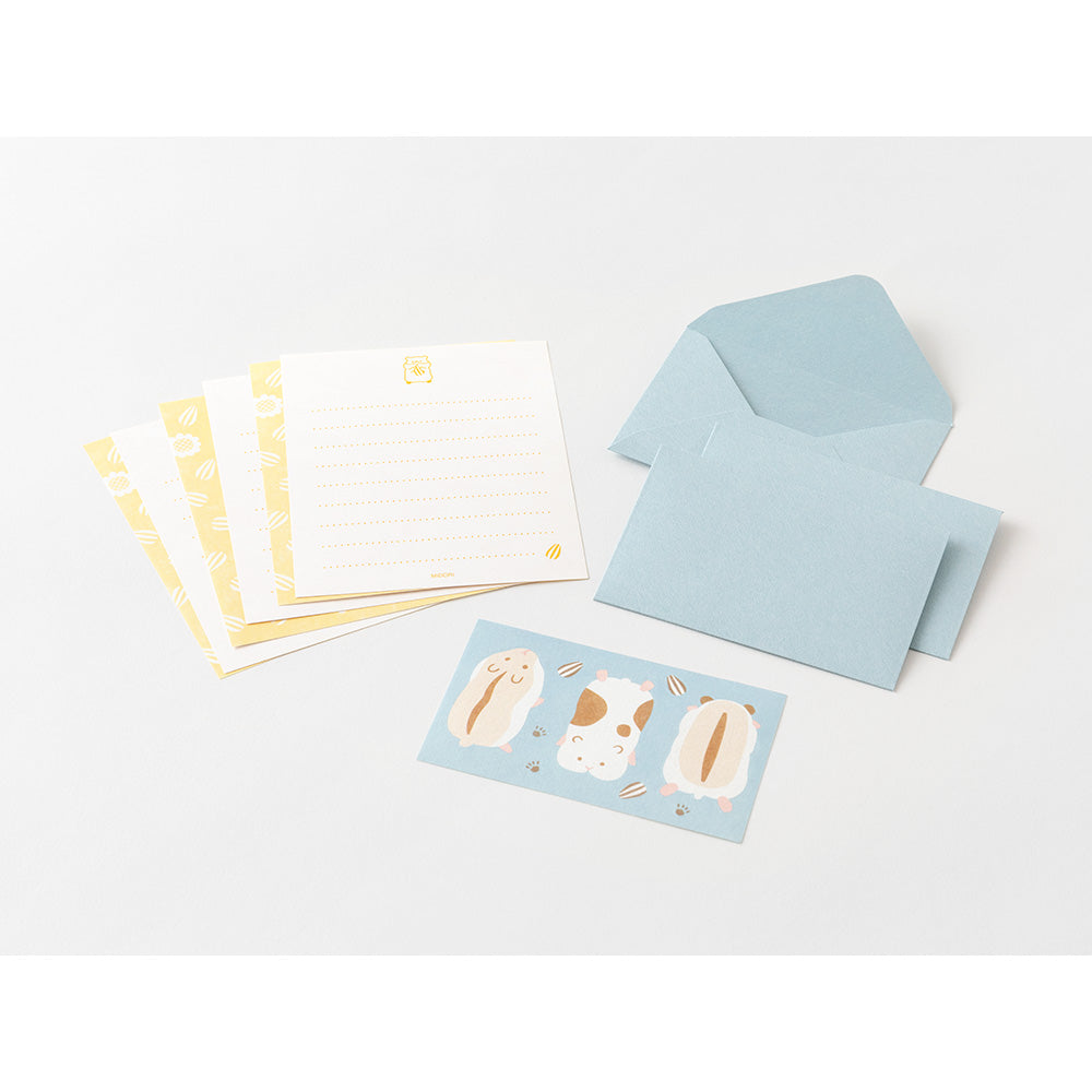 Midori Mini Letter Writing Paper &amp; Envelope Set - Hungry Hamster By Penny Black