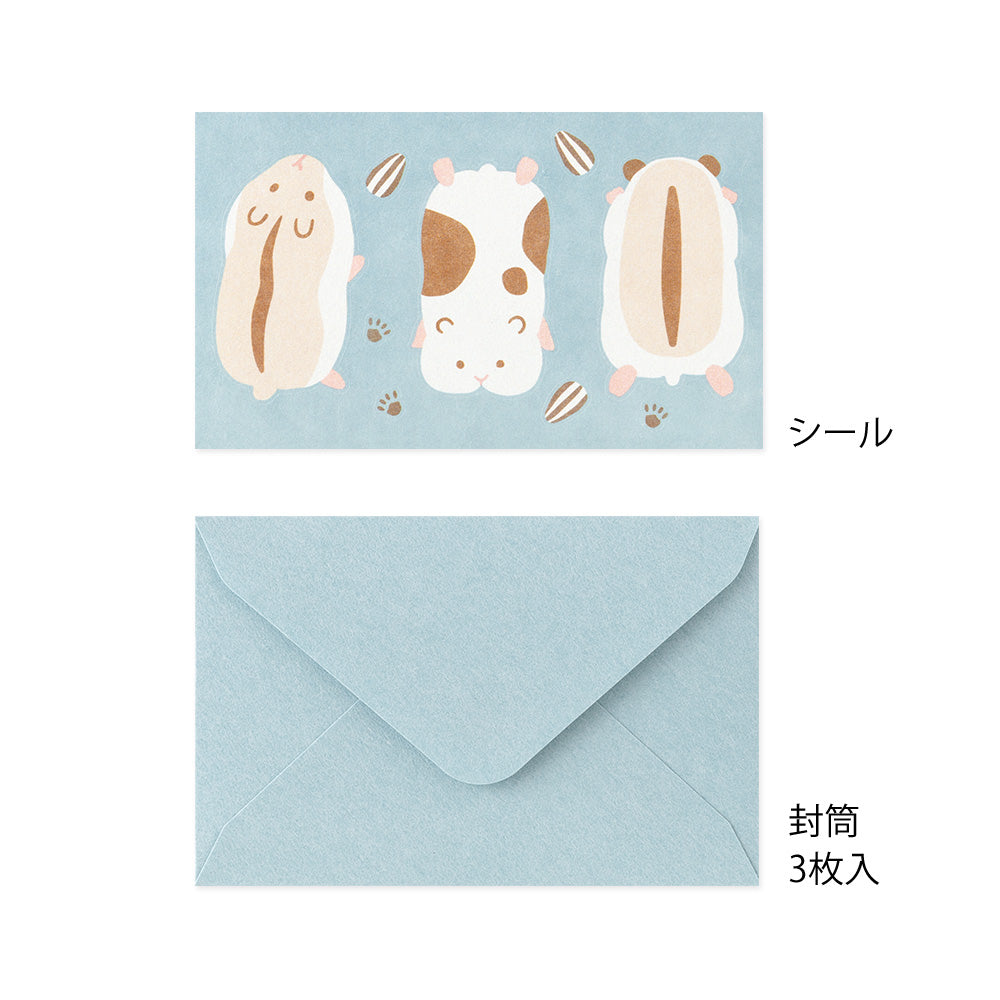 Midori Mini Letter Writing Paper &amp; Envelope Set - Hungry Hamster By Penny Black