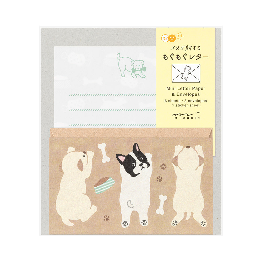 Midori Mini Letter Writing Paper & Envelope Set - Hungry Dog By Penny Black