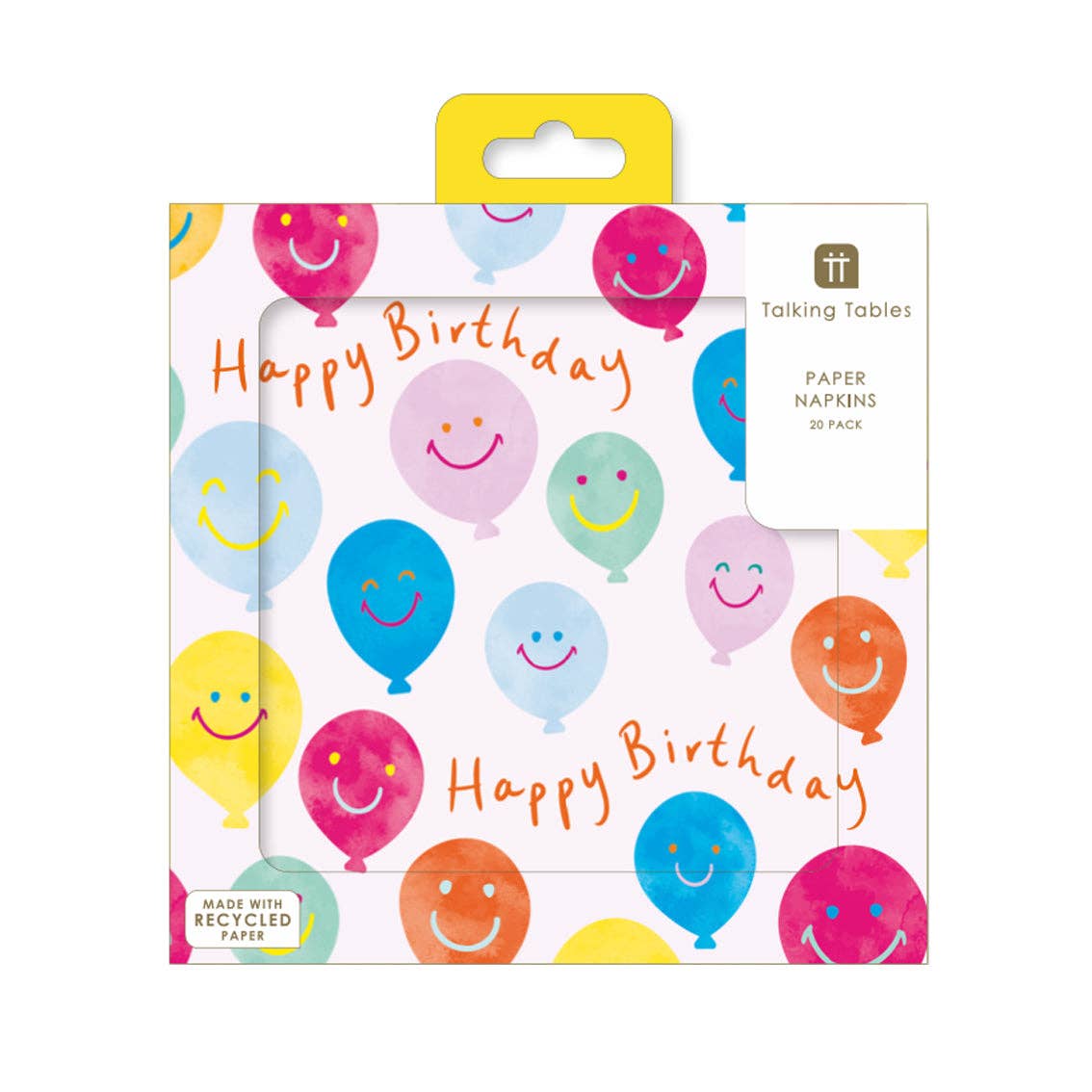 Happy Face Birthday Balloons Paper Napkins 20pk by penny black