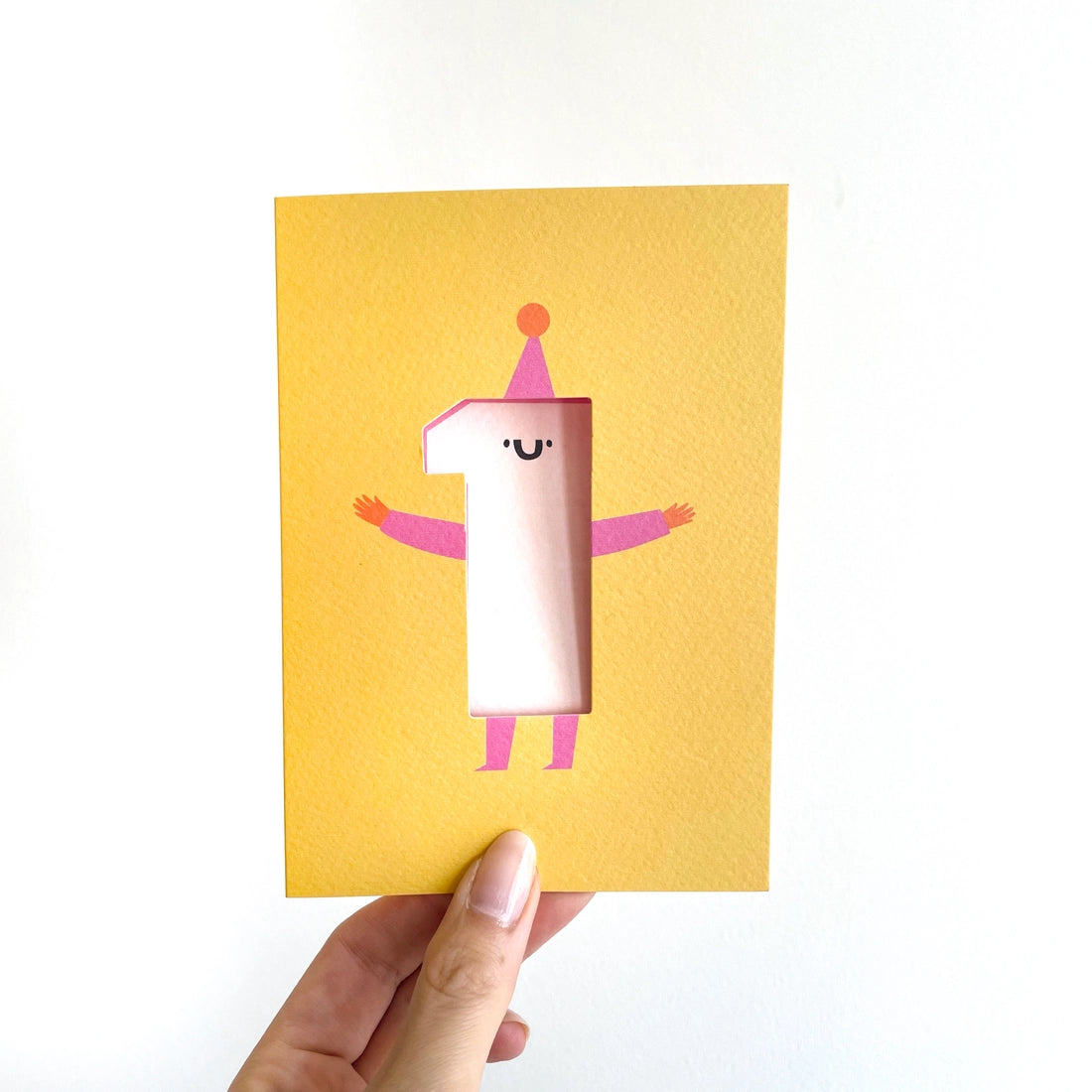 Number One Cute Cut Out First Birthday Card