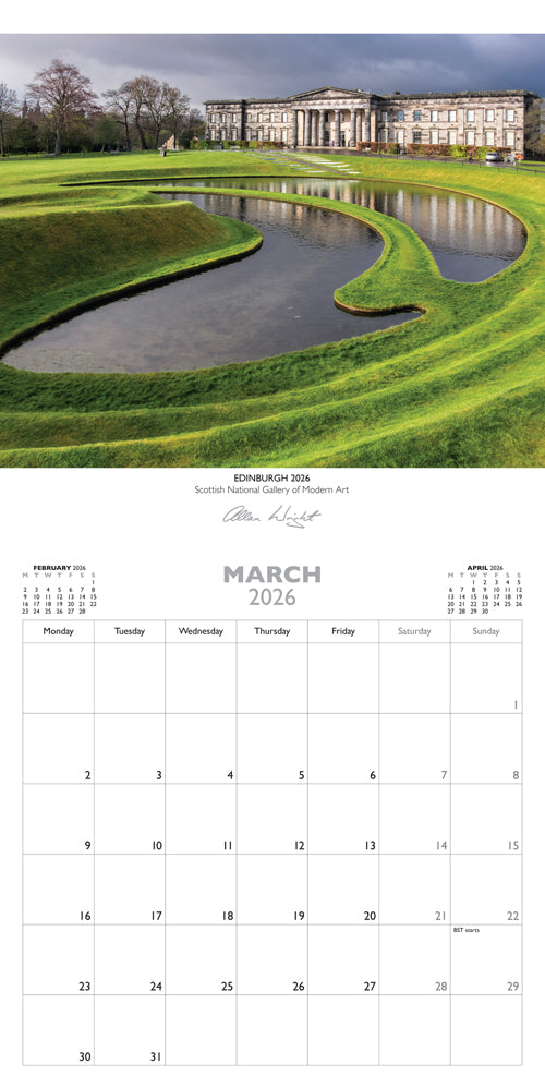 Allan Wright Edinburgh 2026 Calendar By Penny Black