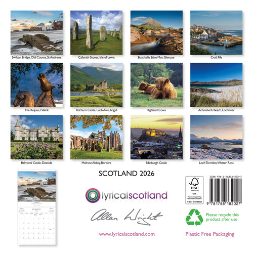 Allan Wright Scotland 2026 Calendar By Penny Black