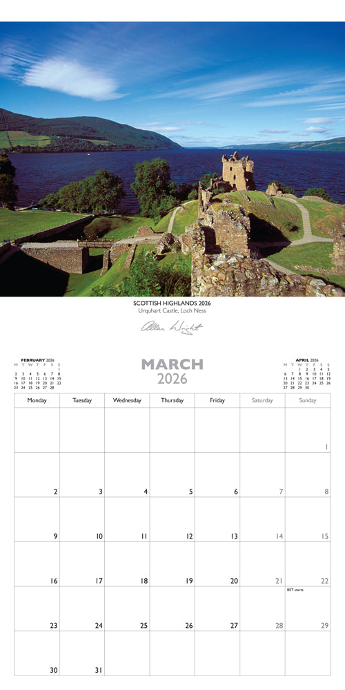 Allan Wright Scottish Highlands 2026 Calendar By Penny Black