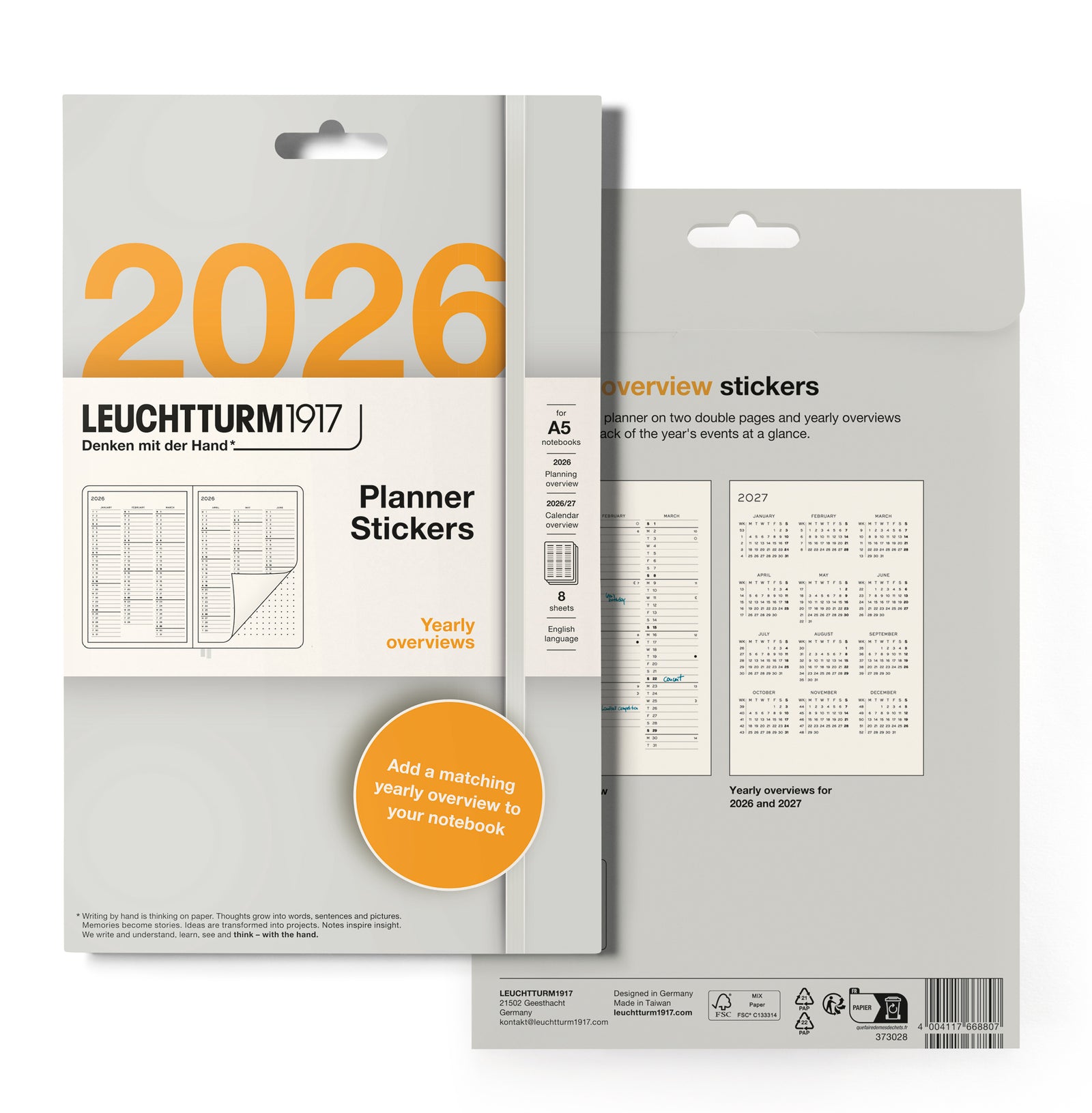 LEUCHTTURM1917 Self-Stick Planner Stickers 2026 - Yearly By Penny Black