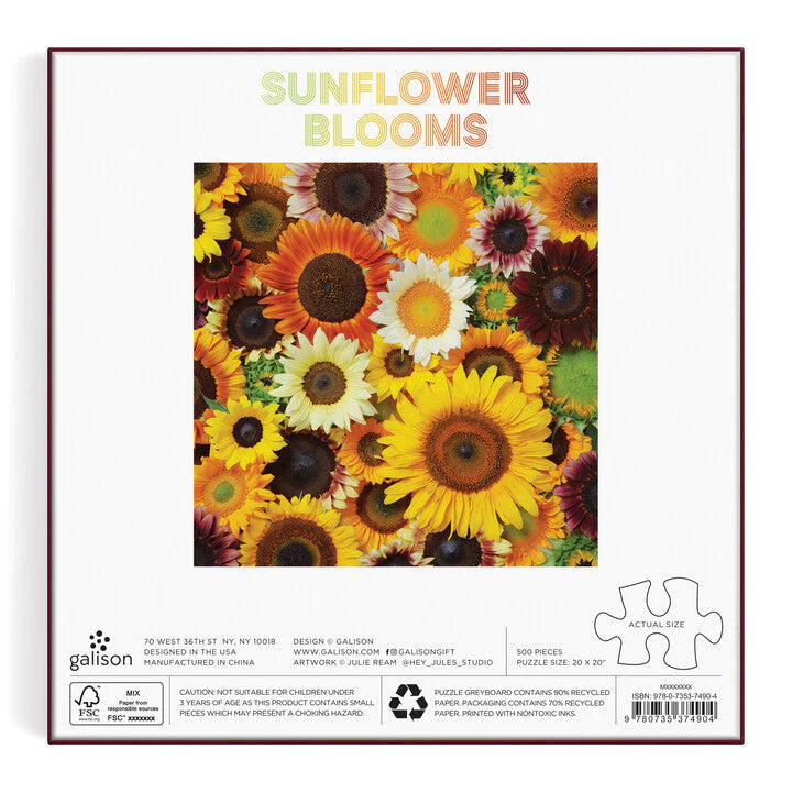 Sunflower Blooms Jigsaw Puzzle 500pcs - penny black back