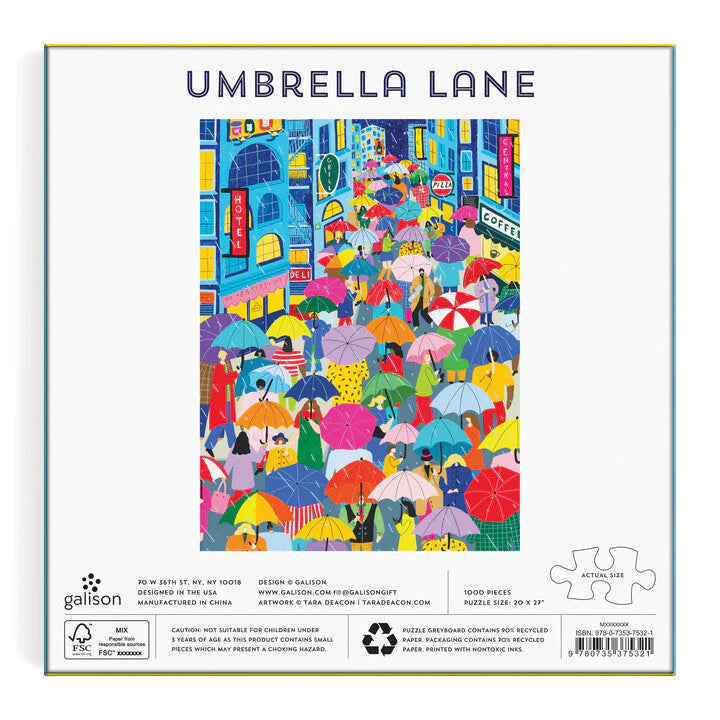 Umbrella Lane Jigsaw Puzzle 1000pcs - penny black
