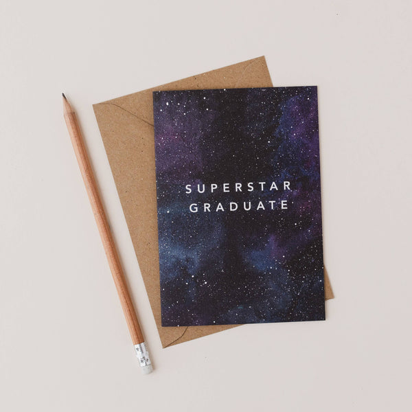 Superstar Graduate Galaxy Graduation Card - Penny Black