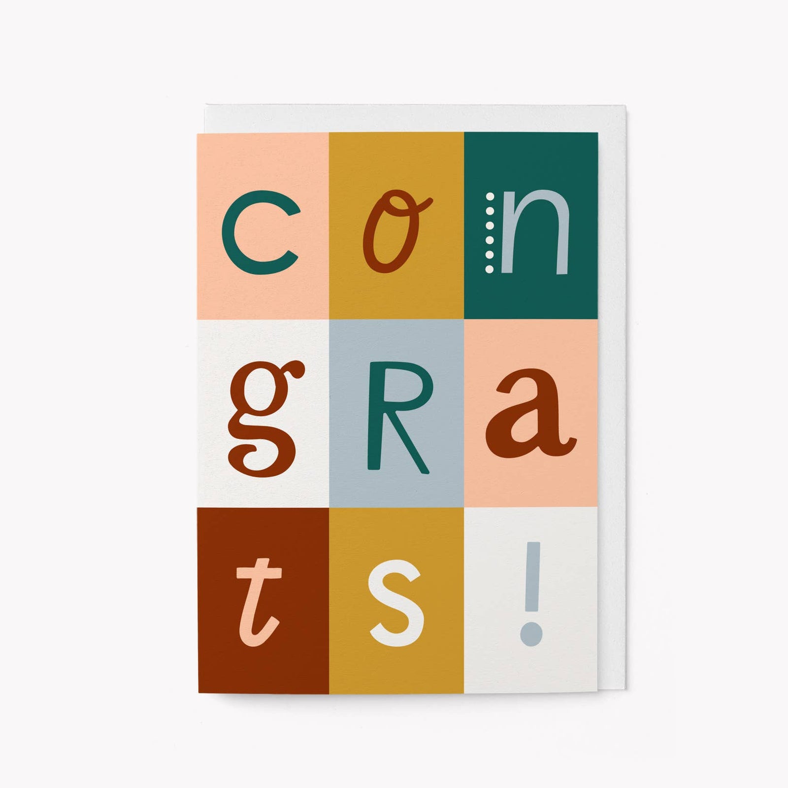 Congrats Muted Blocks Lettering Card by graphic factory at penny black