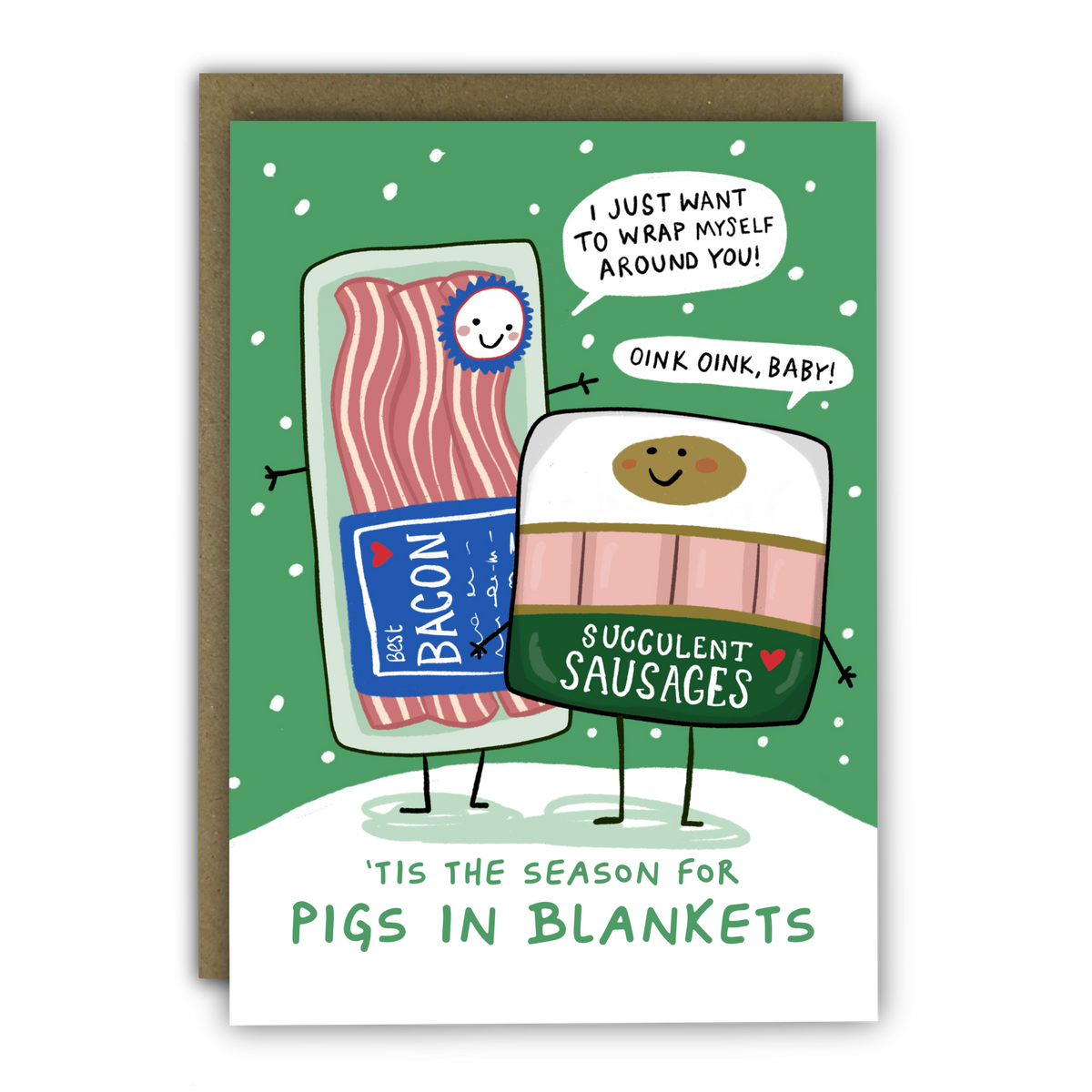 Pigs in Blankets Funny Christmas Card