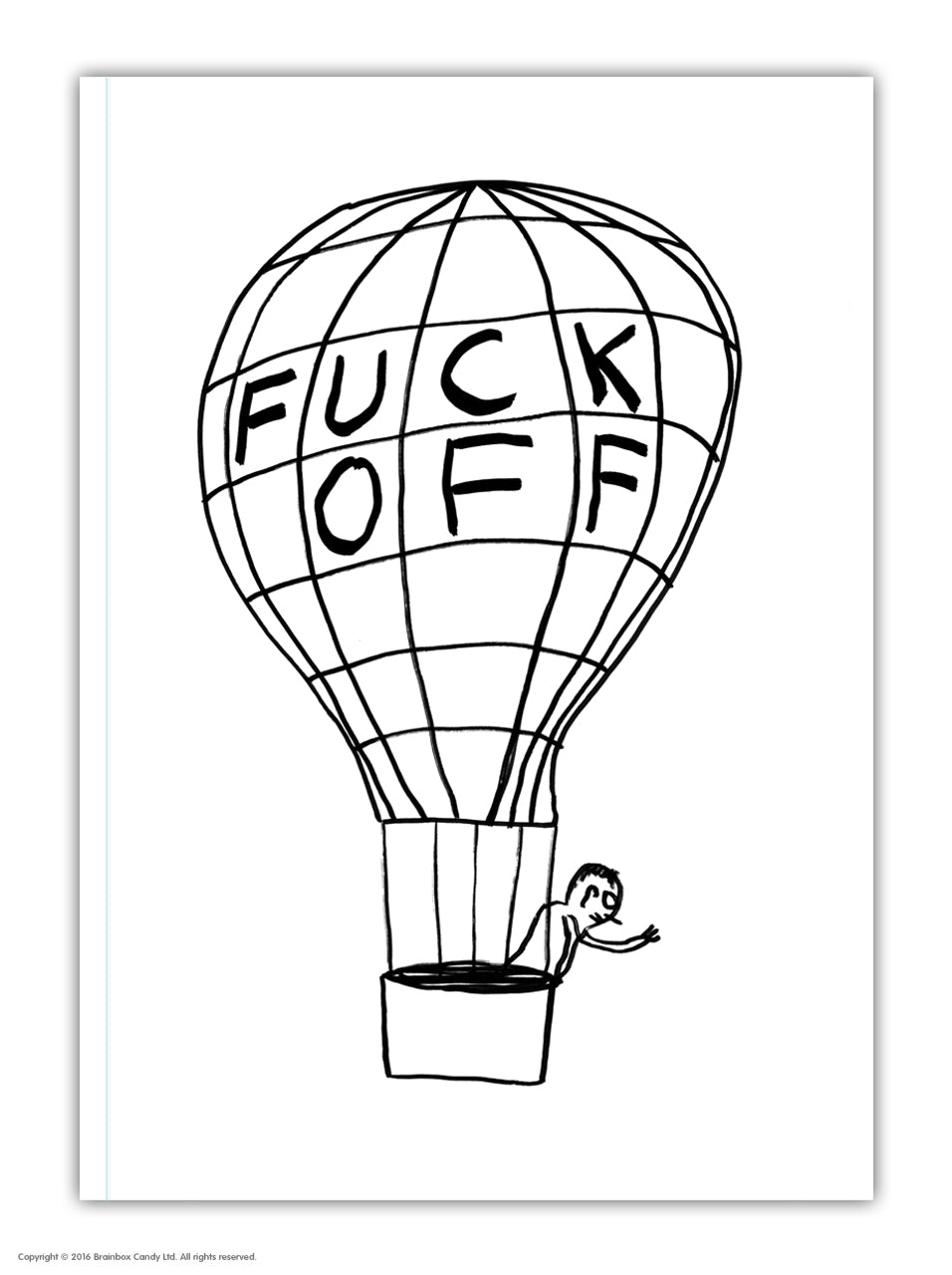 Fuck Off Balloon David Shrigley A6 Notebook by penny black