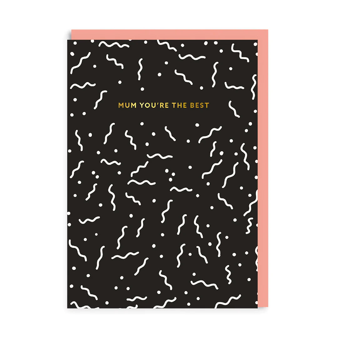 You're The Best Monochrome Squiggles Mother's Day Card by penny black
