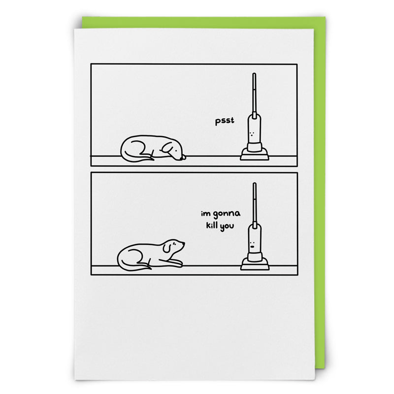 Vacuum Dog Killer Funny Card from Penny Black