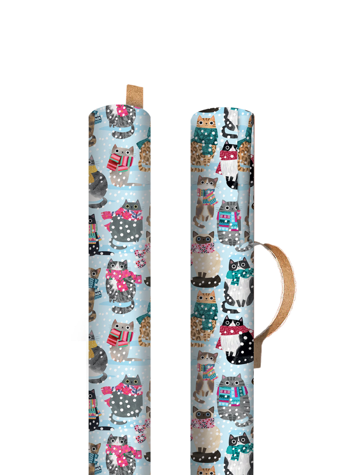 Angela Rozelaar Cats In Scarves 3m Christmas Gift Wrapping Paper Roll By Penny Black