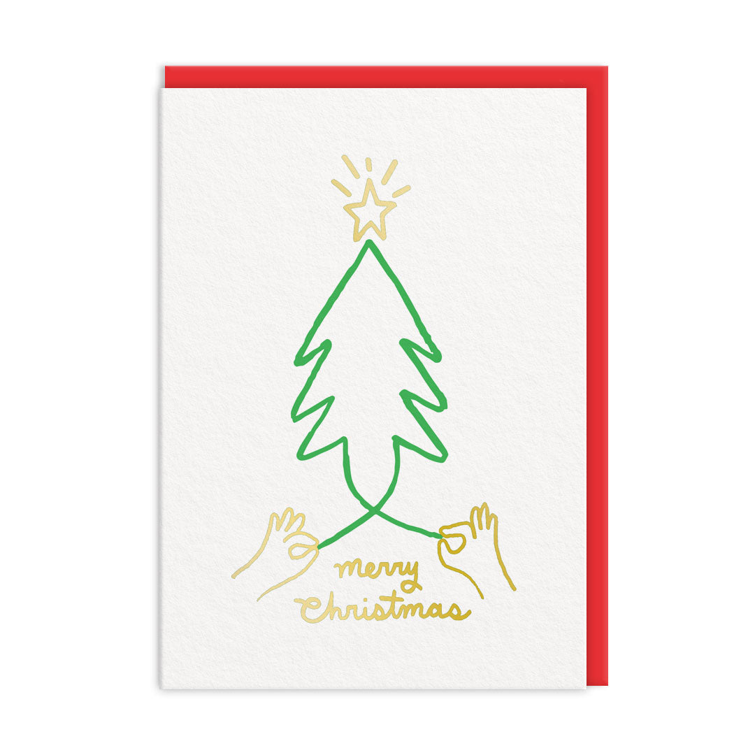 Ashkahn Tying The Tree Christmas Card By Penny Black