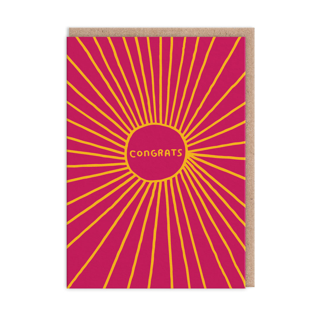 Pink Sunburst Congratulations Card By Penny Black