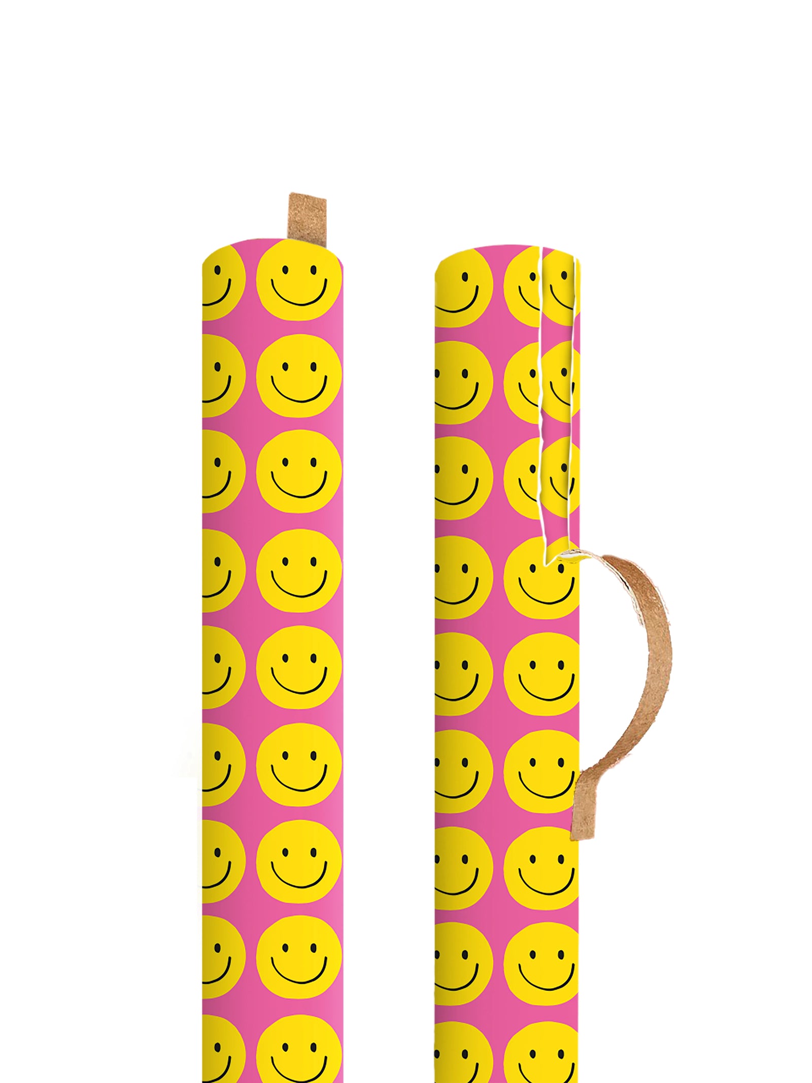 Pink & Yellow Smiley Face 3m Gift Wrapping Paper Roll By Penny Black