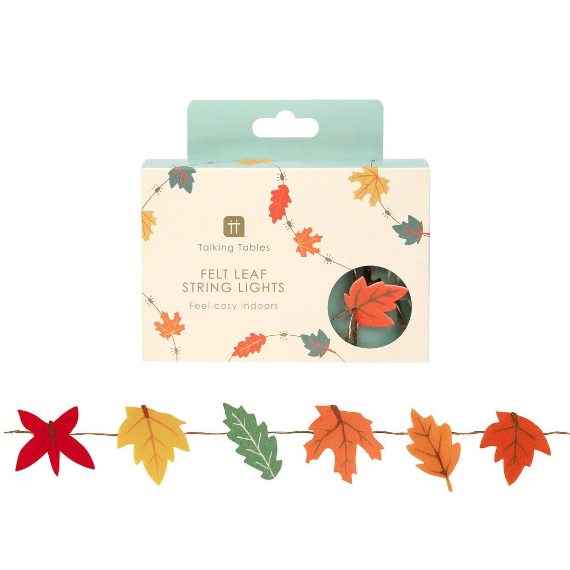 Autumn Hues 2m Felt Leaf String Lights By Penny Black