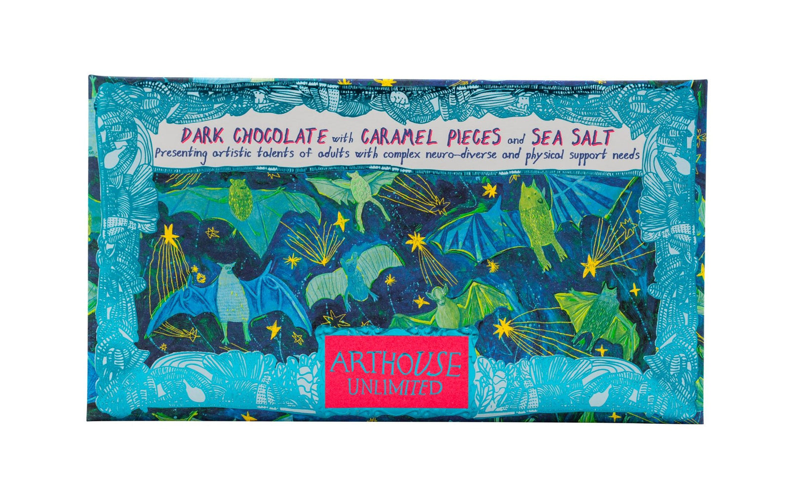 Bats Chocolate Bar - Dark Chocolate with Caramel Pieces & Sea Salt from arthouse unlimited at penny black