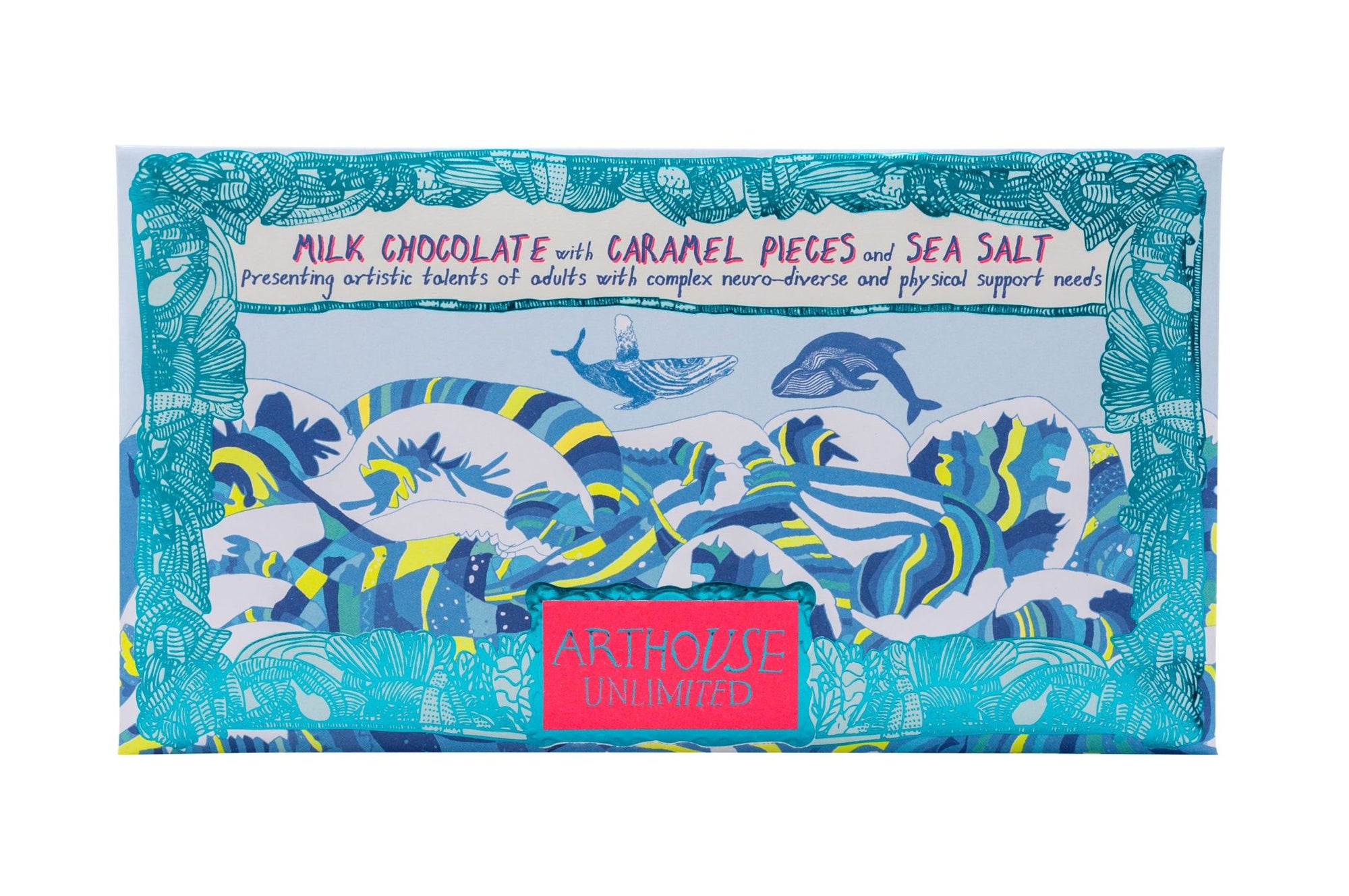 Swim with Whales Chocolate Bar - Milk Chocolate with Caramel and Sea Salt by arthouse unlimited at penny black