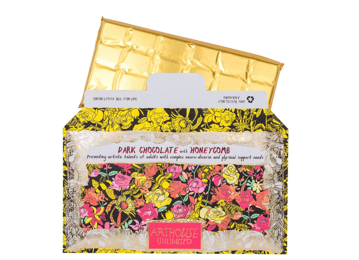 Bee Free Chocolate Bar - Dark Chocolate with Honeycomb by arthouse unlimited - penny black