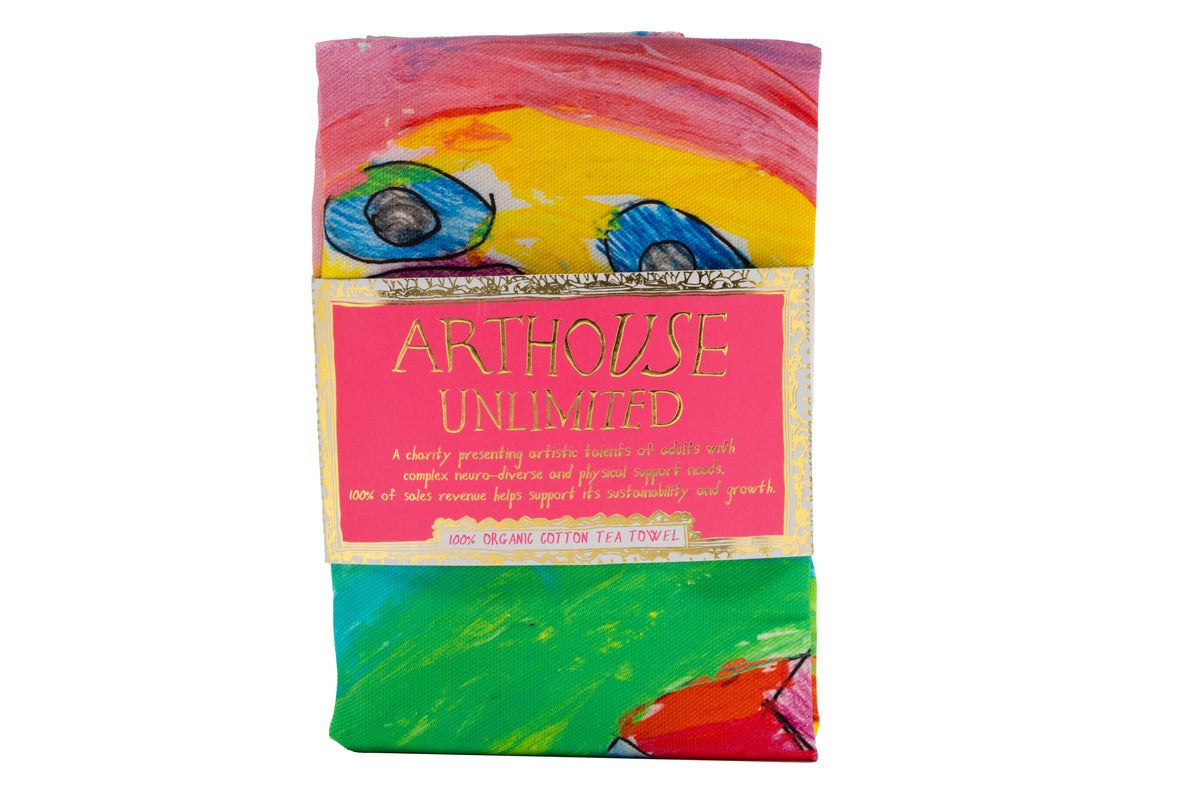 Peace ARTHOUSE Unlimited Tea Towel in packaging at penny black