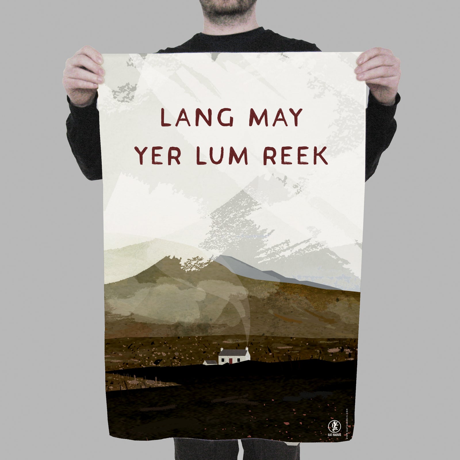Lang May Yer Lum Reek Scottish Tea Towel By Penny Black