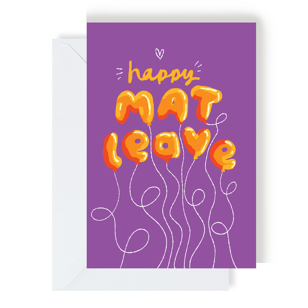 Happy Mat Leave Balloons Card by penny black